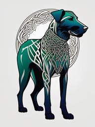 celtic wolfhound tattoo  simple color tattoo,minimal,white background