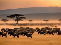 the serengeti, tanzania - witnesses a thrilling wildebeest migration across the vast plains. 