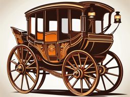 Stagecoach Clipart - A historic stagecoach for a nostalgic journey.  color vector clipart, minimal style