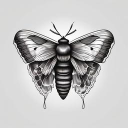 Black Death Moth Tattoo - Infuse a touch of mystique with a tattoo featuring the symbolic Black Death moth design.  simple vector color tattoo, minimal, white background