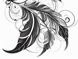 feather tattoo black and white design 