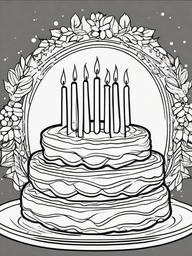 Yule Log Coloring Pages - Traditional Holiday Dessert for Celebration  minimal black outline printable sheet, coloring page