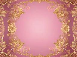 Gold Pink Background-Pale pink with luxurious gold floral patterns around the edges  background wallpaper