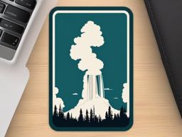 Yellowstone Old Faithful sticker- Famous geyser in Yellowstone National Park, , sticker vector art, minimalist design