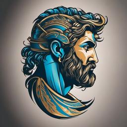 Atlas Greek Mythology Tattoo-Bold and dynamic tattoo featuring Atlas, a Titan from Greek mythology who carried the world on his shoulders.  simple color vector tattoo