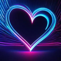 Heart Background Wallpaper - neon lights love heart tunnel blue  