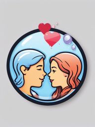 Love Confession in a Bubble Emoji Sticker - Whispers of love in a bubble, , sticker vector art, minimalist design