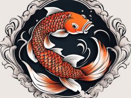 artistic koi fish tattoo design representing perseverance and transformation. 