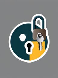 Lock and Key Emoji Sticker - Secure connection, , sticker vector art, minimalist design