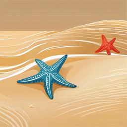 Starfish Clipart - A starfish on sandy shores.  color clipart, minimalist, vector art, 