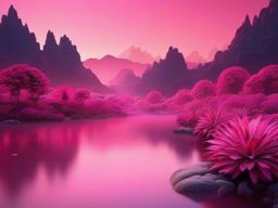 Dreamy and Aesthetic Touch with Soft Pink Hues in Pink Aesthetic Landscape Wallpaper wallpaper splash art, vibrant colors, intricate patterns