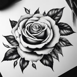 rose tattoo design, capturing the beauty and symbolism of the timeless flower. 