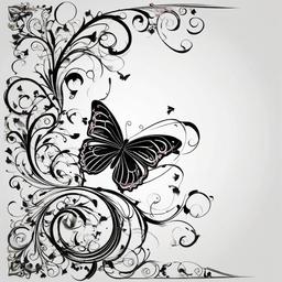 swirl butterfly tattoo designs  