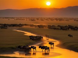 the serengeti, tanzania - witnesses a thrilling wildebeest migration across the vast plains. 