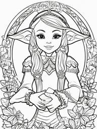 Coloring Pictures Of Elves  outling,coloring pages,black and whit