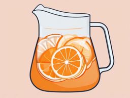 Orange Slices in Water Pitcher Clipart - Orange slices in a water pitcher.  color vector clipart, minimal style