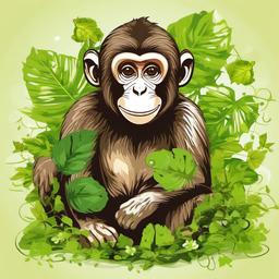 Environmental sustainability monkey  , vector illustration, clipart