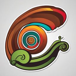 Snail Trail Sticker - Curving trail left by a snail, ,vector color sticker art,minimal