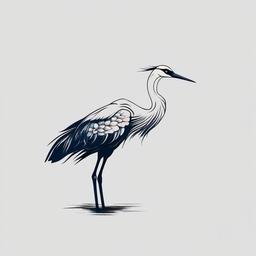 crane tattoo  simple color tattoo,white background,minimal