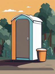 Toilet clipart - portable toilet at an outdoor event  color,minimalist,vector clipart