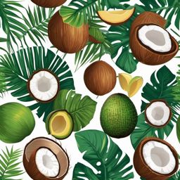 Coconut Sticker - Tropical and exotic, a coconut-themed taste of the islands, , sticker vector art, minimalist design