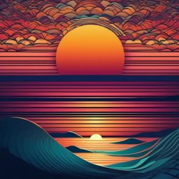 Good iPhone Wallpapers - Serene Ocean Sunset Overlooking the Horizon wallpaper, abstract art style, patterns, intricate