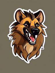 Hyena cartoon - laughing predator of the savanna  cartoon sticker style