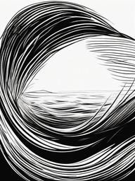 drawing of calm ocean waves  minimal rough sketch scribbles,doodles,black and white