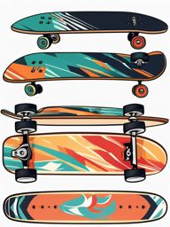 Skateboard Clipart - A skateboard for street tricks.  color vector clipart, minimal style