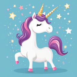 Unicorn clipart - unicorn with sparkling stars around it  