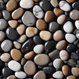 Marble mosaic in the fashion of river pebbles with a glossy sheen top view, product photoshoot realistic background, hyper detail, high resolution