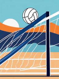 Volleyball Net Clipart - A volleyball net set up for a game.  color vector clipart, minimal style