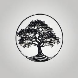 minimal tree tattoo  simple vector color tattoo