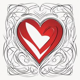 Heart outline tattoo, Minimalist heart outline, saying more with less, symbol of love's simplicity. , tattoo color art, clean white background