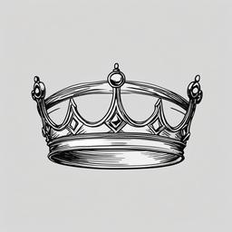 drawing of a simple crown  minimal rough sketch scribbles,doodles,black and white