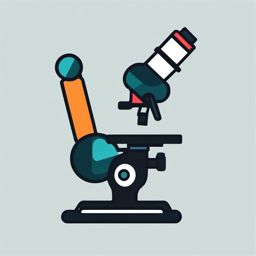 Microscope Icon - Microscope icon for science and exploration,  color vector clipart, minimal style