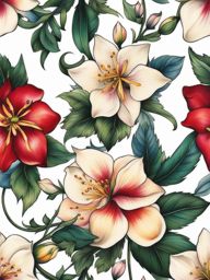 Larkspur flower tattoo, Tattoos inspired by the colorful and charming larkspur flower. ,colorful, tattoo pattern, clean white background