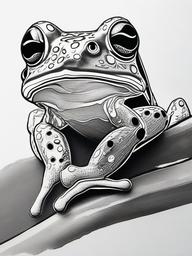 drawing of Ethiopian frog  minimal rough sketch scribbles,doodles,black and white