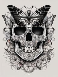 tattoo skull butterfly  
