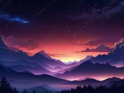 Anime Night Sky Wallpaper 4K  ,desktop background wallpaper