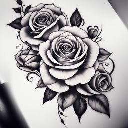 Rose thigh tattoo, Elegant and artistic tattoos designed for the thigh. , color tattoo design, clean white background