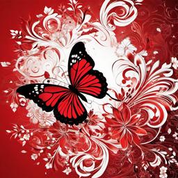 Butterfly Background Wallpaper - butterfly red background  