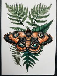 moth and fern tattoo  