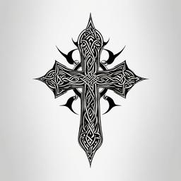 tribal celtic cross tattoo designs  simple color tattoo,minimal,white background