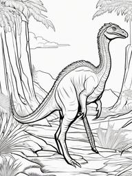 Therizinosaurus Coloring Pages - Long Clawed Dinosaur  black outline printable coloring page