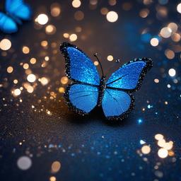 Glitter background - blue sparkly butterfly wallpaper  
