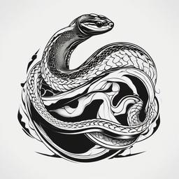 Ball Python Tattoo - Tattoo featuring the ball python snake.  simple vector tattoo,minimalist,white background
