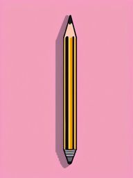 Pencil and Eraser Sticker - Pencil next to a pink eraser, ,vector color sticker art,minimal