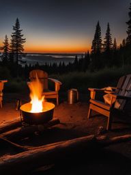 toasted marshmallow ice cream shared around a campfire on a starlit camping trip. 