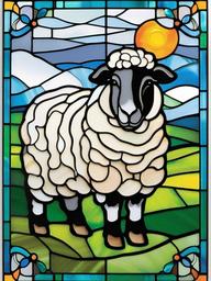 Sheep Stained Glass - Embrace the gentle and woolly charm of sheep with stained glass art, featuring these farm animals in colorful and endearing designs.  